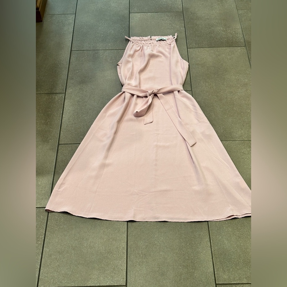 2/$10 or 3/$12 ❤️ Grace Karin Dusty Rose Pink Midi Dress A-Line Tie Waist Size S